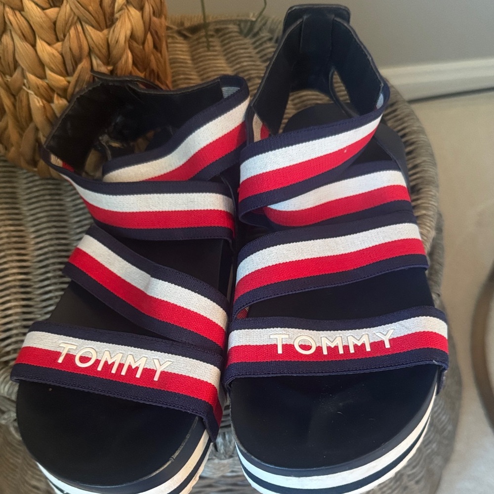 Tommy Hilfiger Navy Striped Sandals